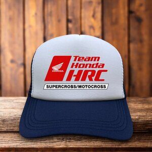 Team Honda HRC Motorcross Supercross Mens Trucker Hat Navy Snapback Ball Cap